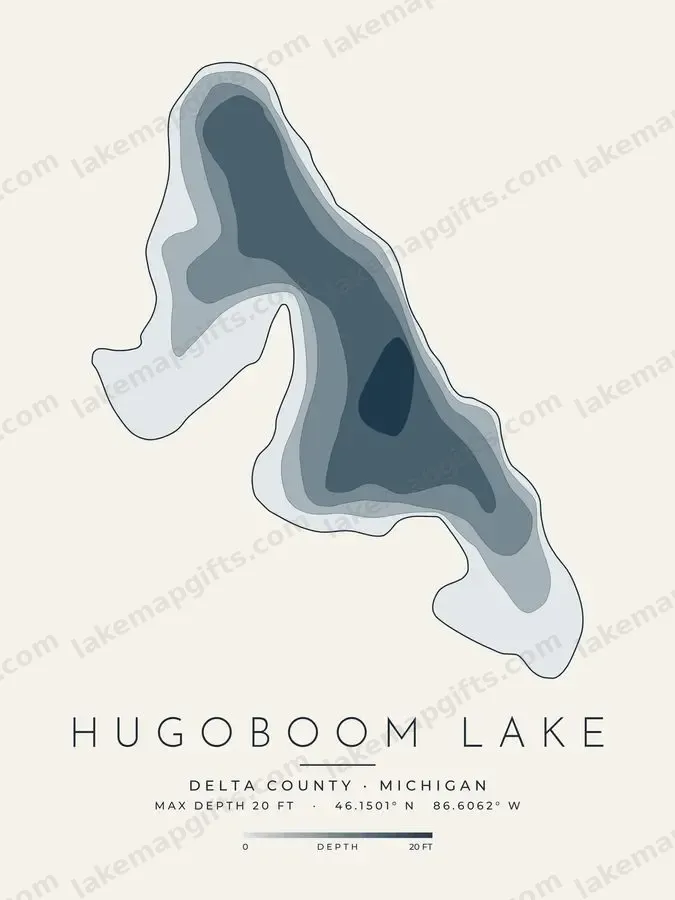 Hugoboom Lake depth map print design