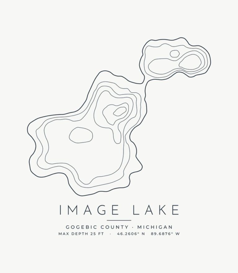 Image Lake contour map design