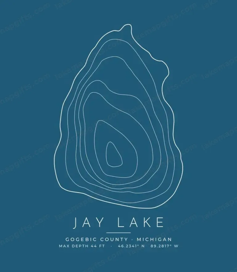 Jay Lake contour map (for dark shirts) design