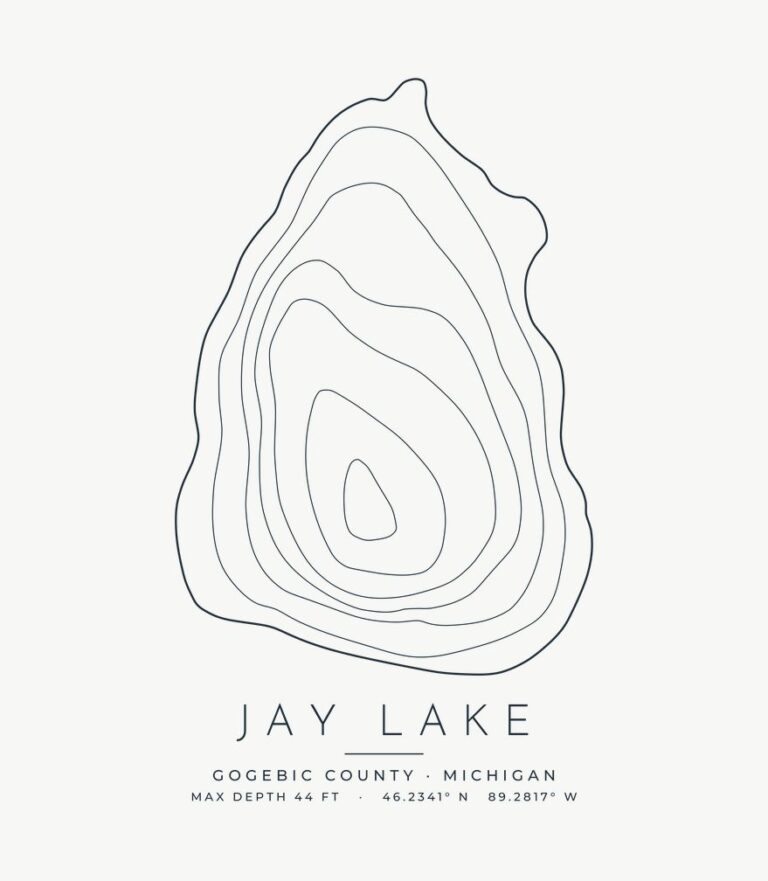 Jay Lake contour map design