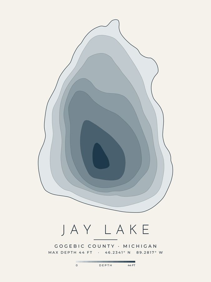 Jay Lake depth map print design