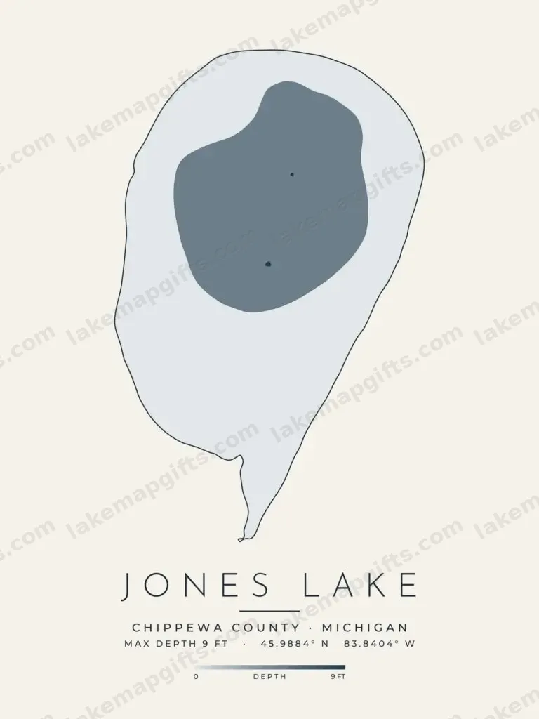 Jones Lake depth map