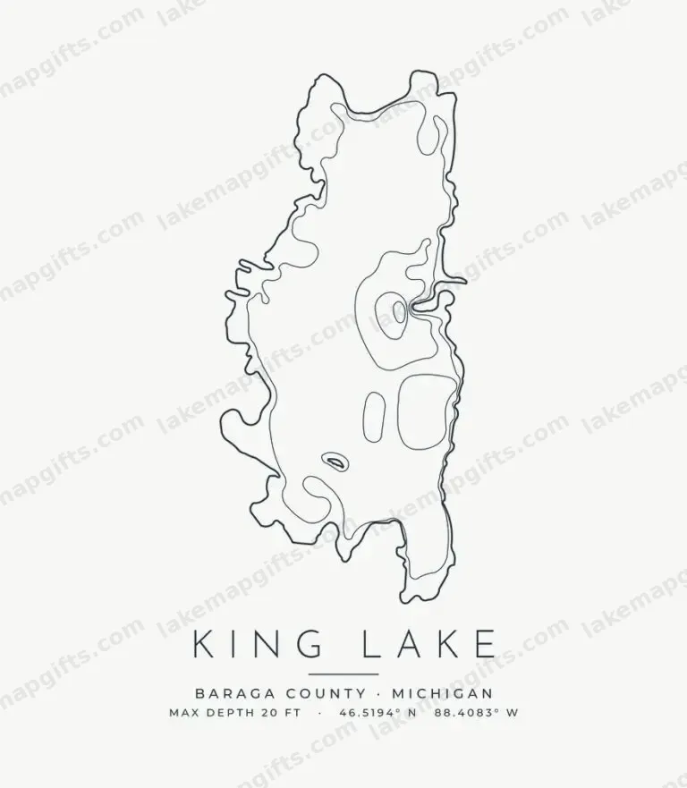 King Lake contour map design
