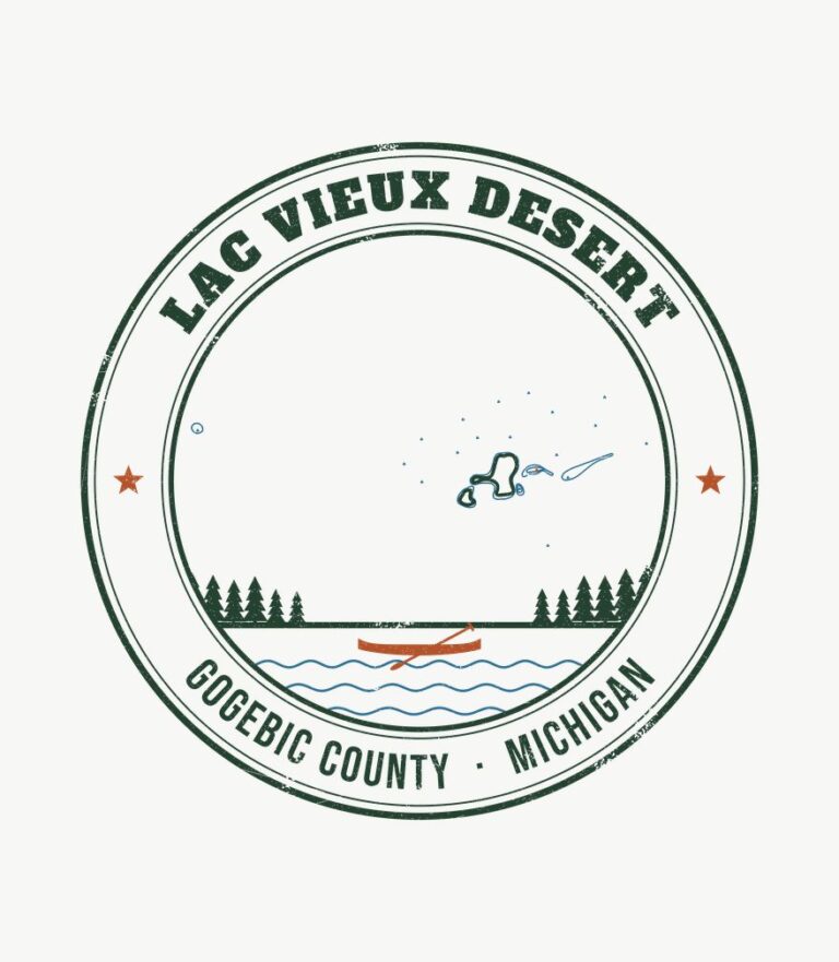 Lac Vieux Desert vintage badge design