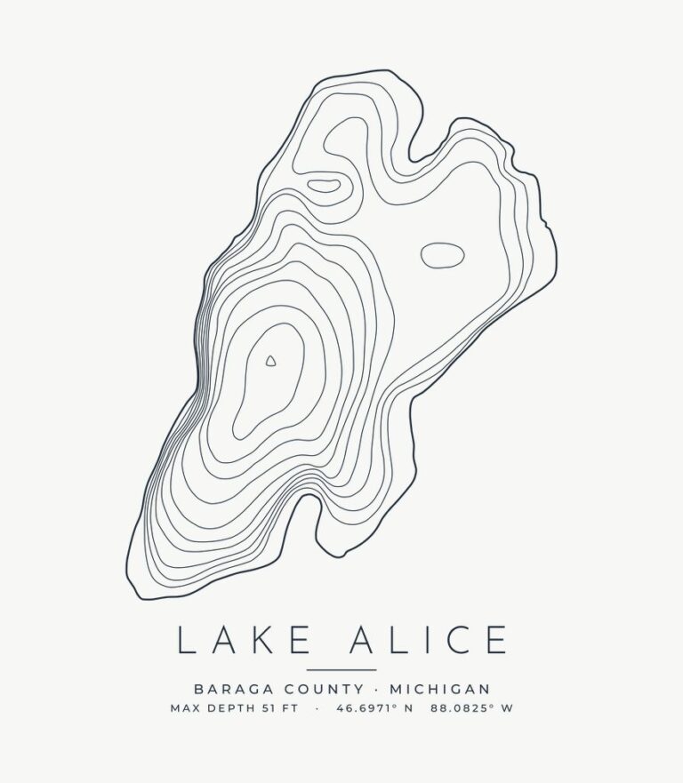 Lake Alice contour map design
