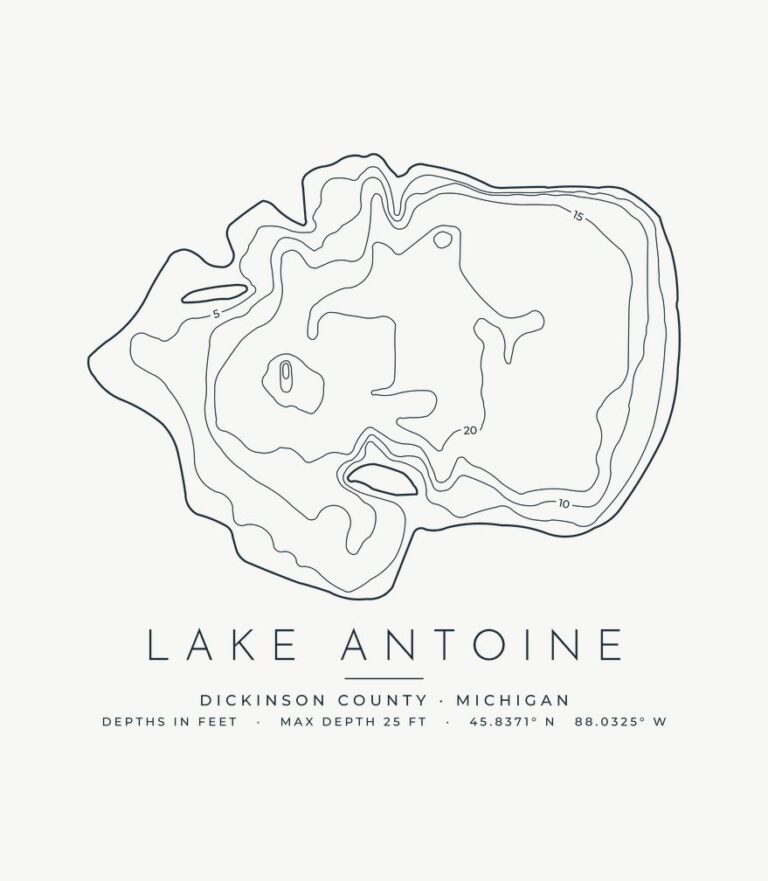 Lake Antoine depth contours design