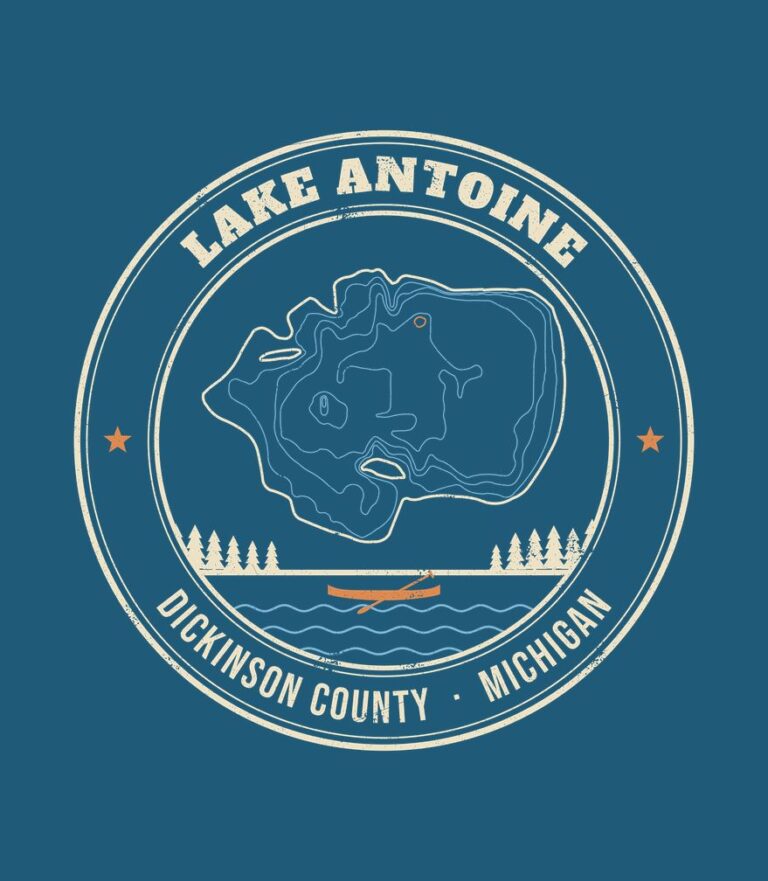 Lake Antoine vintage badge (for dark shirts) design