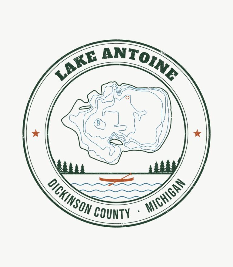 Lake Antoine vintage badge design