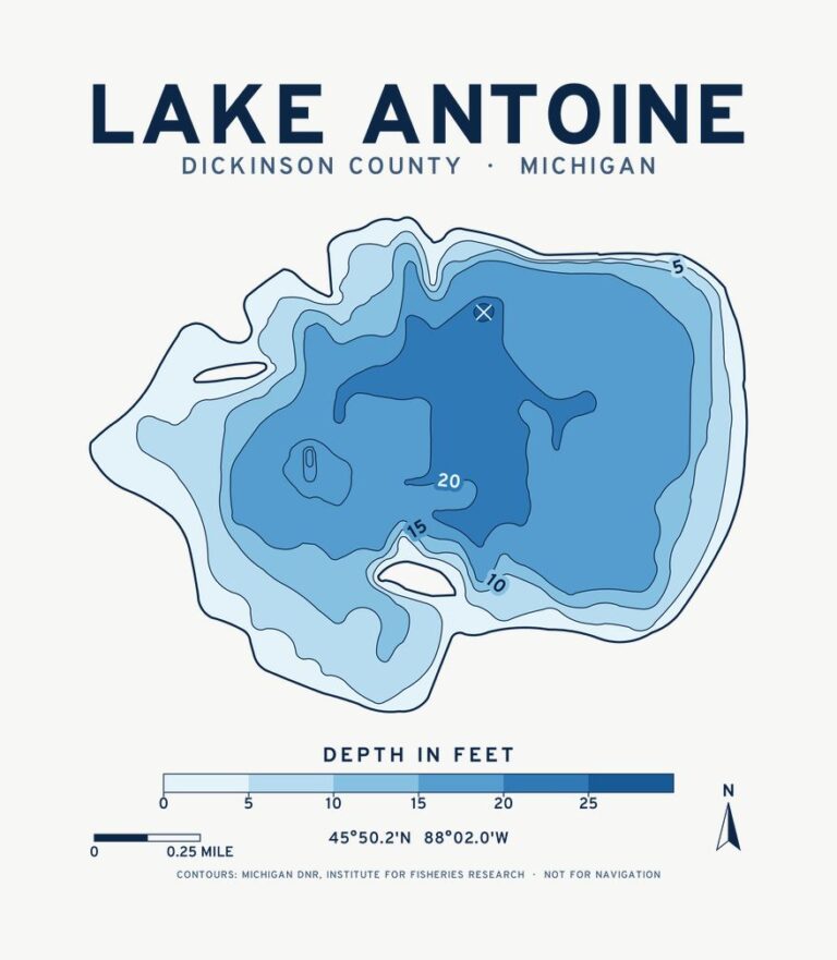 Lake Antoine depth chart design