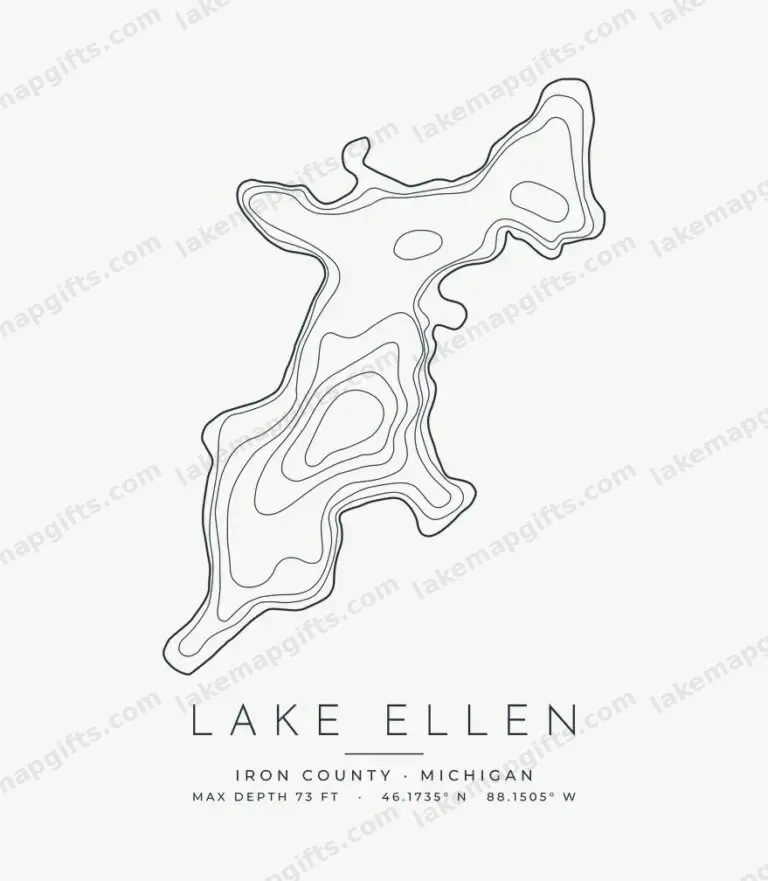 Lake Ellen contour map design