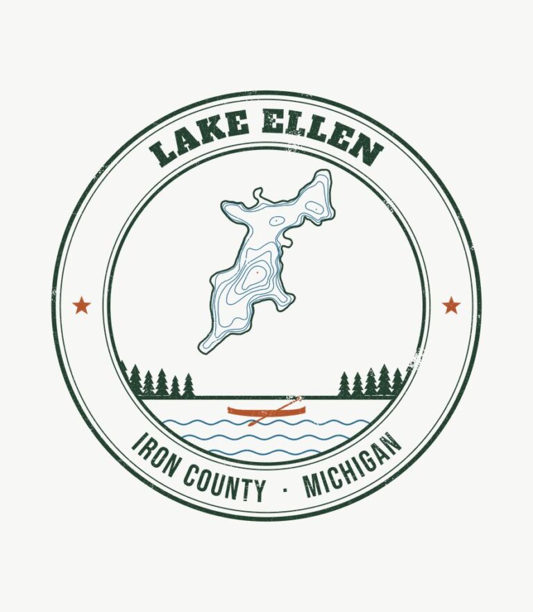 Lake Ellen vintage badge design