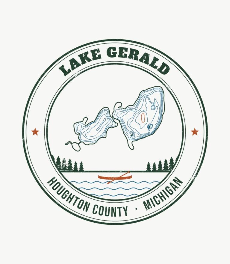 Lake Gerald vintage badge design