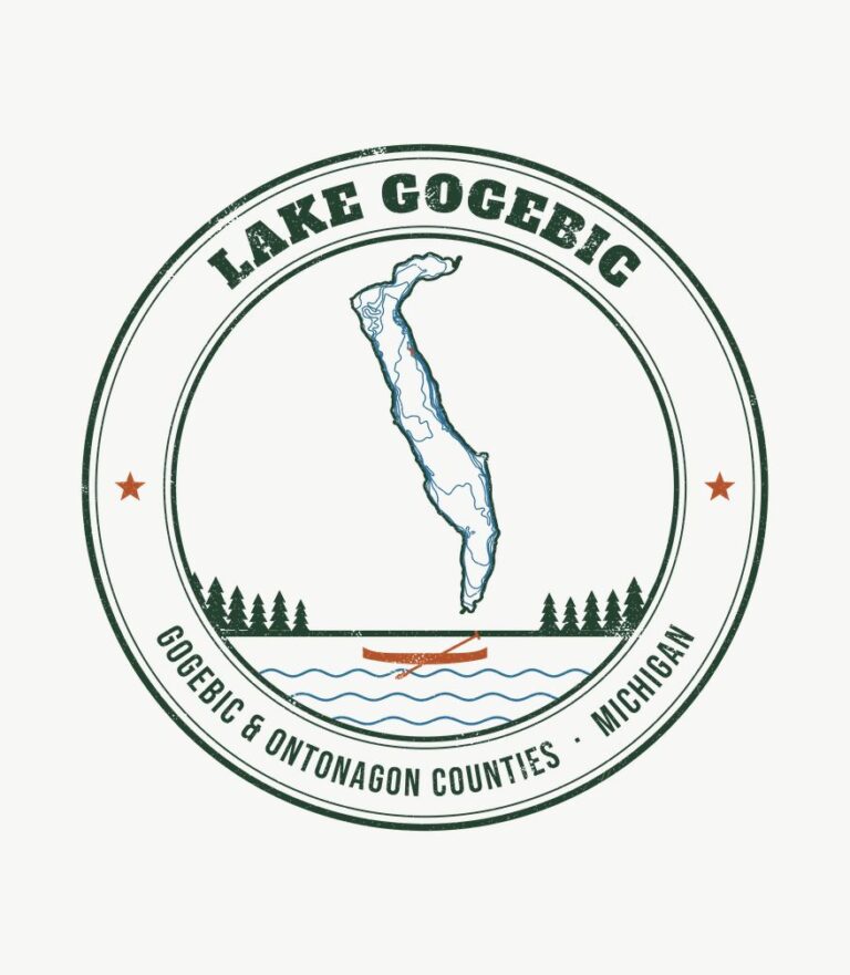 Lake Gogebic vintage badge design