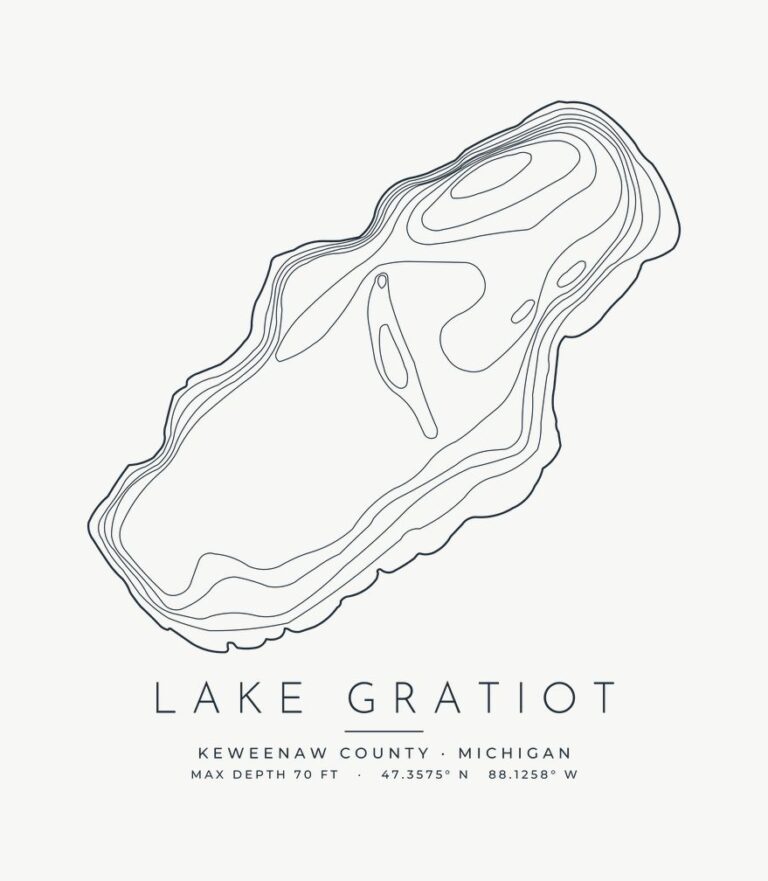 Lake Gratiot contour map design