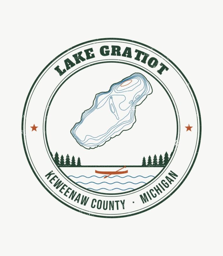 Lake Gratiot vintage badge design