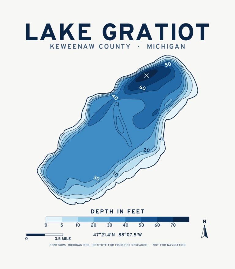 Lake Gratiot depth chart design