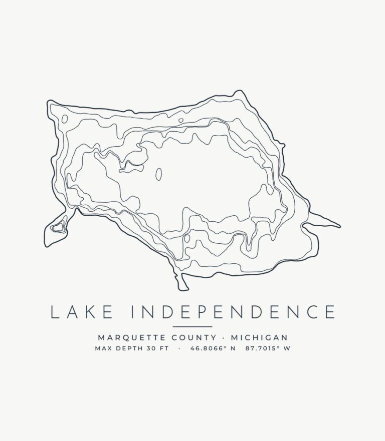 Lake Independence contour map design