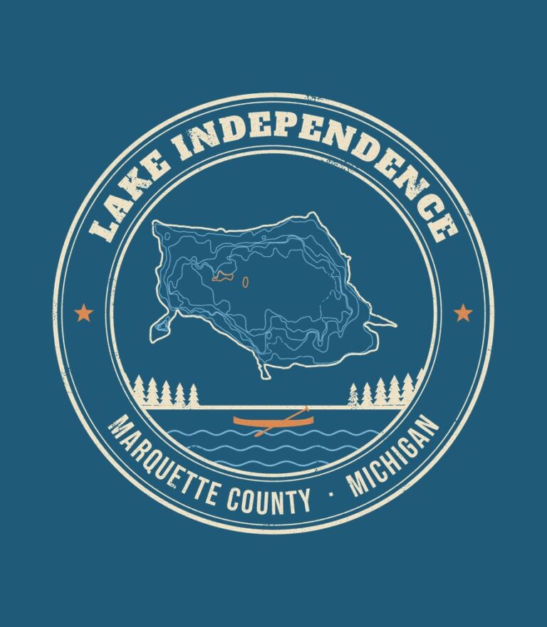 Lake Independence vintage badge (for dark shirts) design