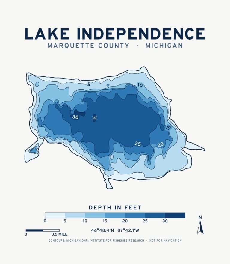 Lake Independence depth chart design