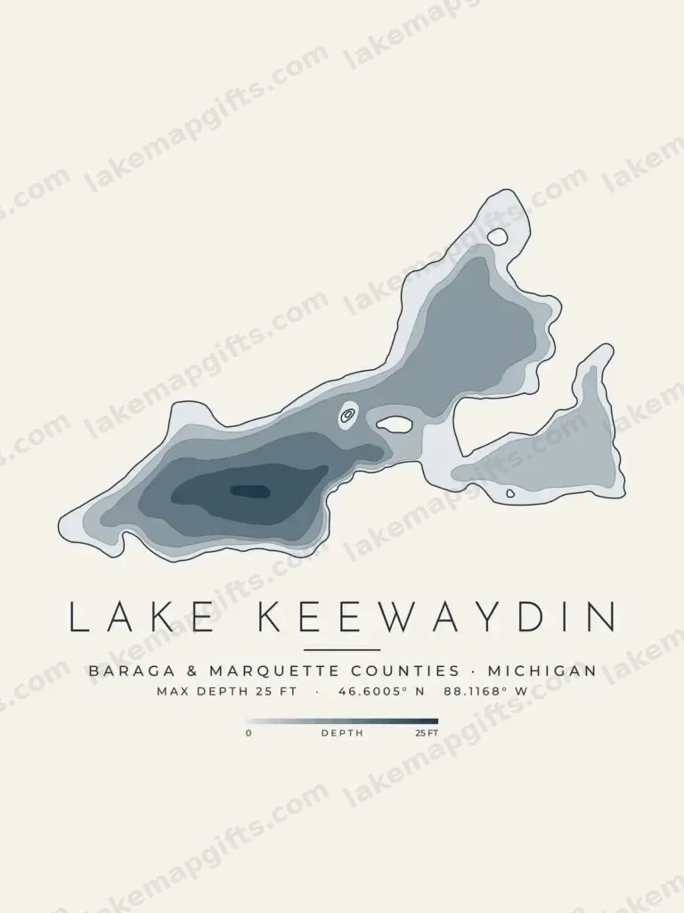 Lake Keewaydin depth map
