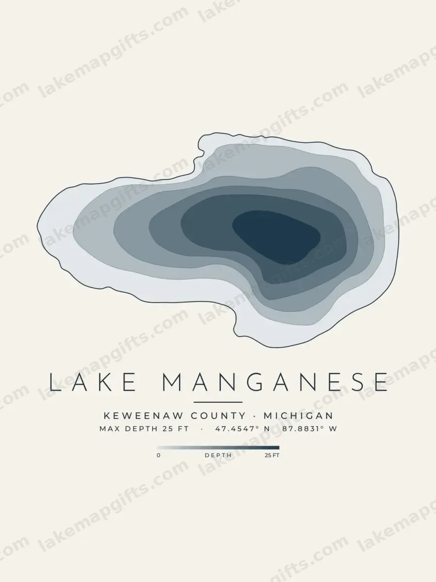 Lake Manganese depth map