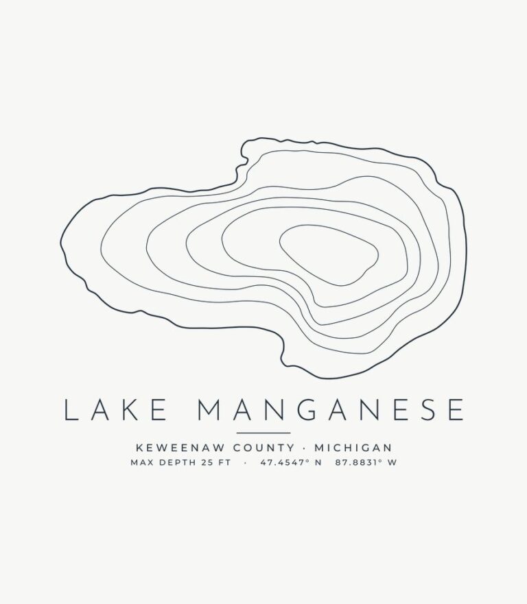 Lake Manganese contour map design