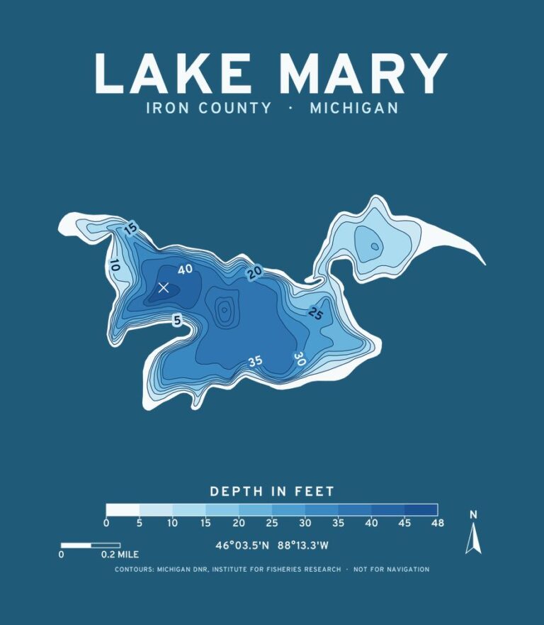 Lake Mary depth chart (for dark shirts) design