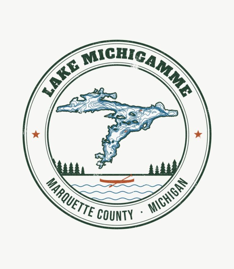 Lake Michigamme vintage badge design