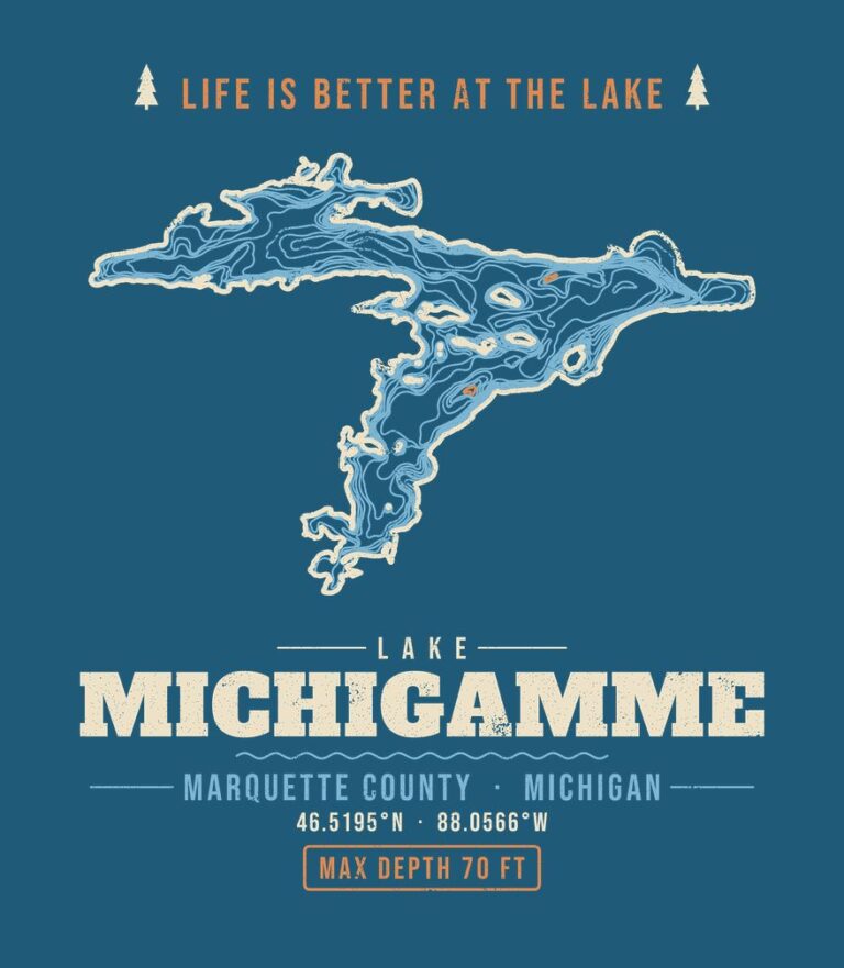 Lake Michigamme life is better (for dark shirts) design