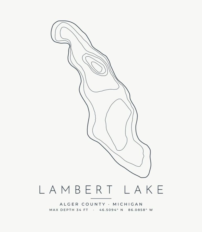 Lambert Lake contour map design