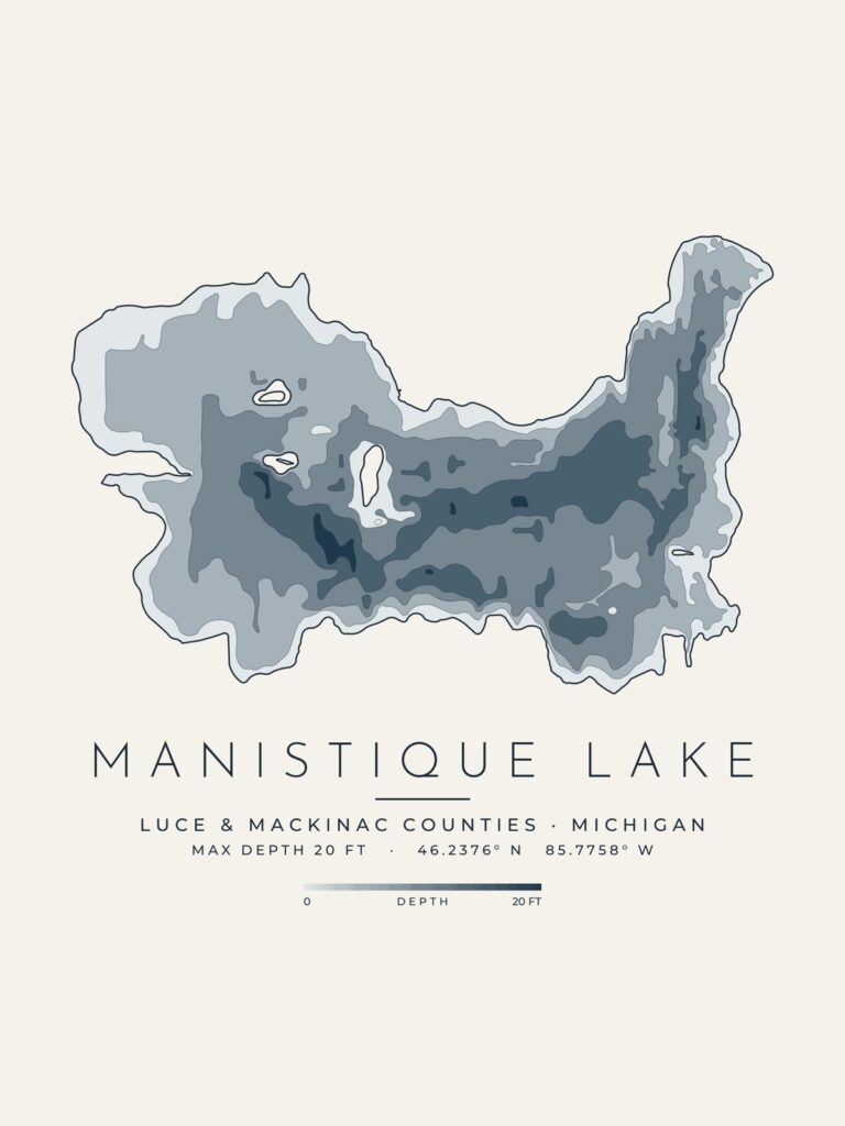 Manistique Lake depth map