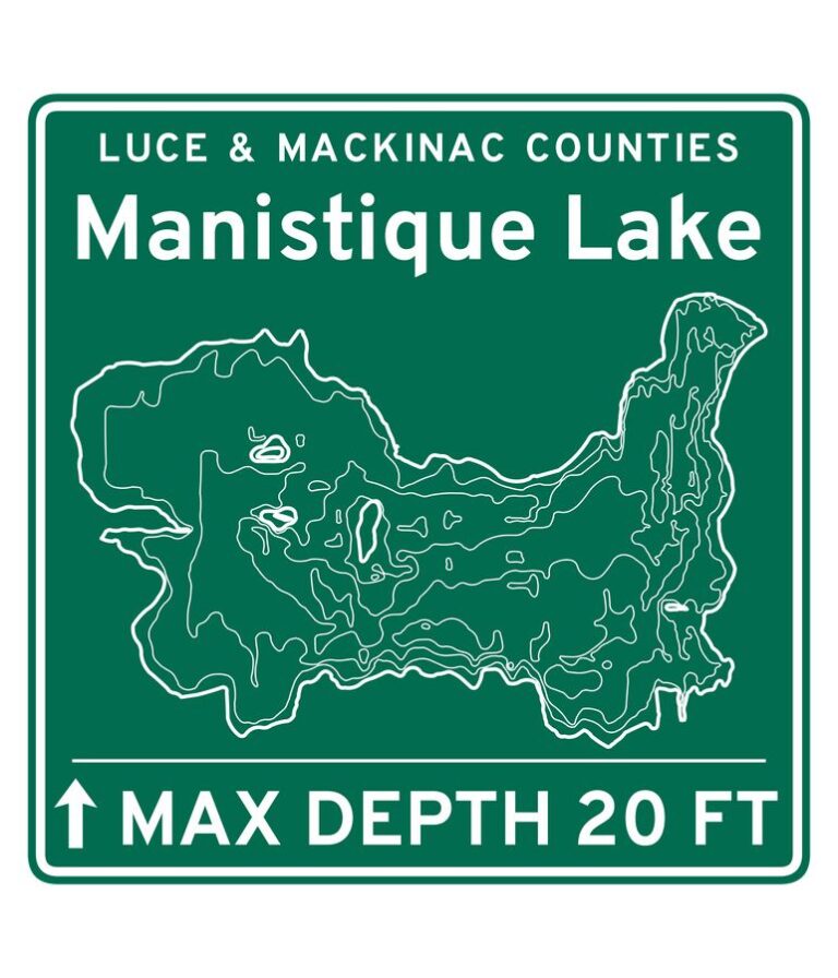 Manistique Lake road sign design