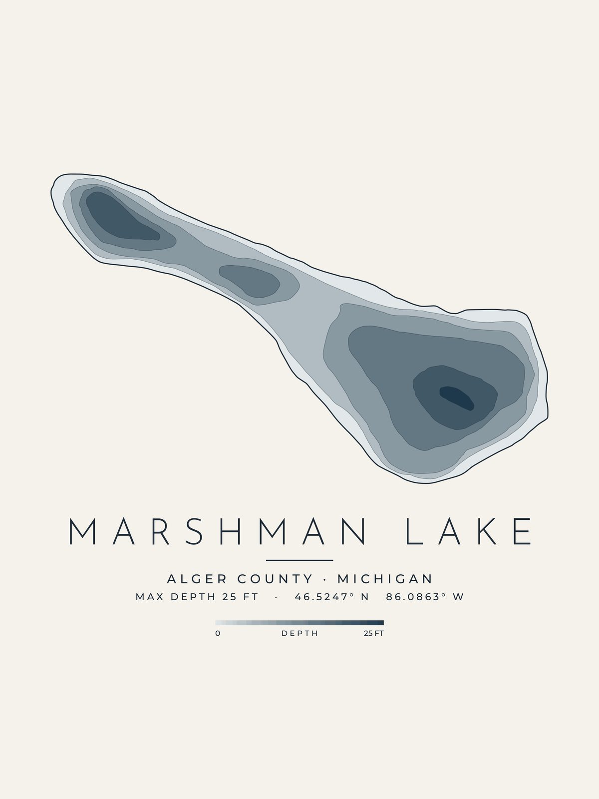 Marshman Lake depth map