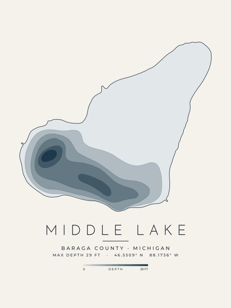 Middle Lake depth map