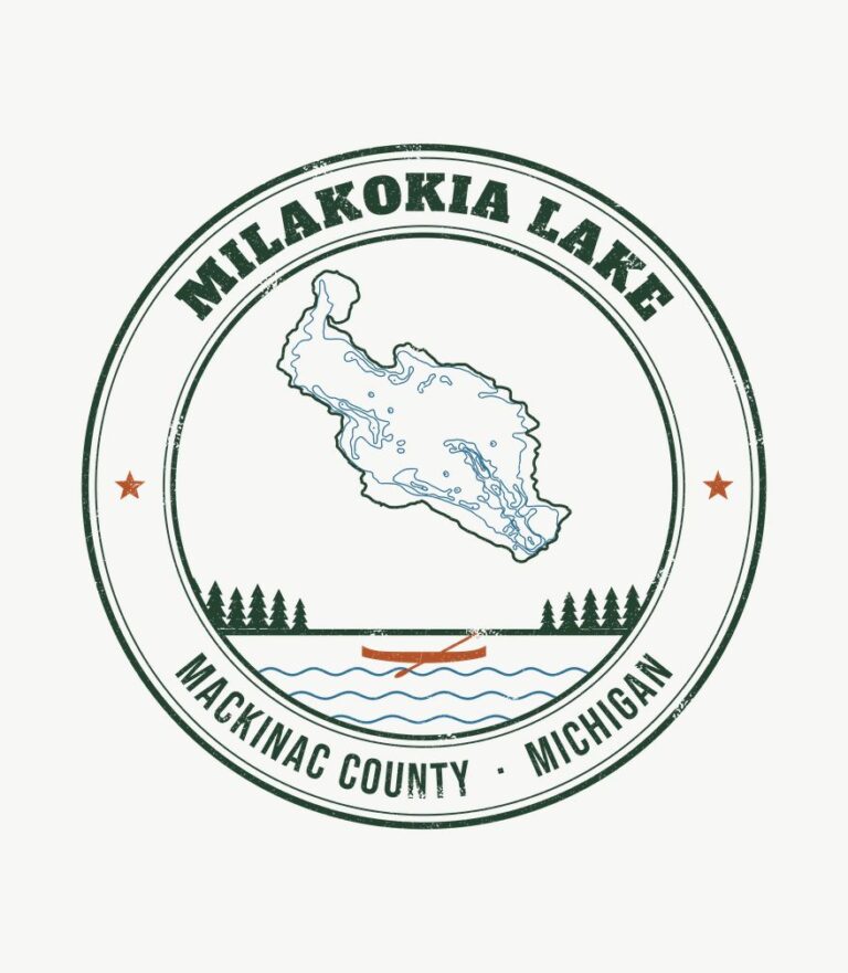 Milakokia Lake vintage badge design