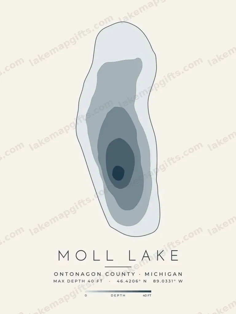 Moll Lake depth map