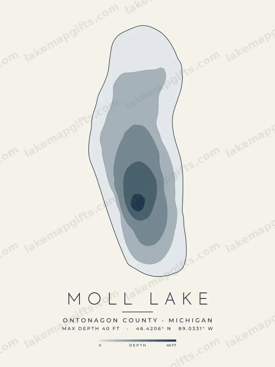 Moll Lake depth map