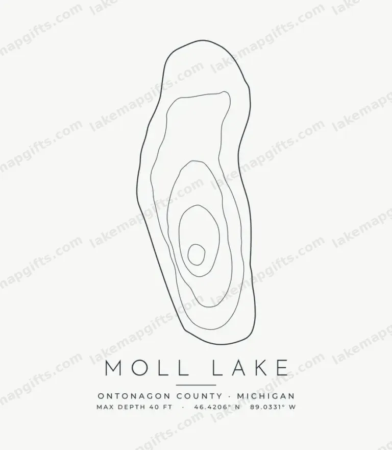 Moll Lake contour map design