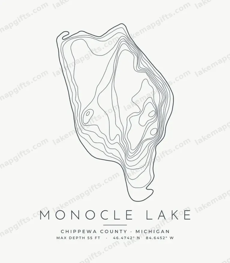 Monocle Lake contour map design