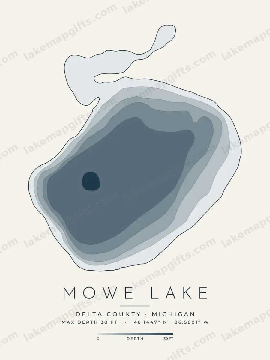 Mowe Lake depth map