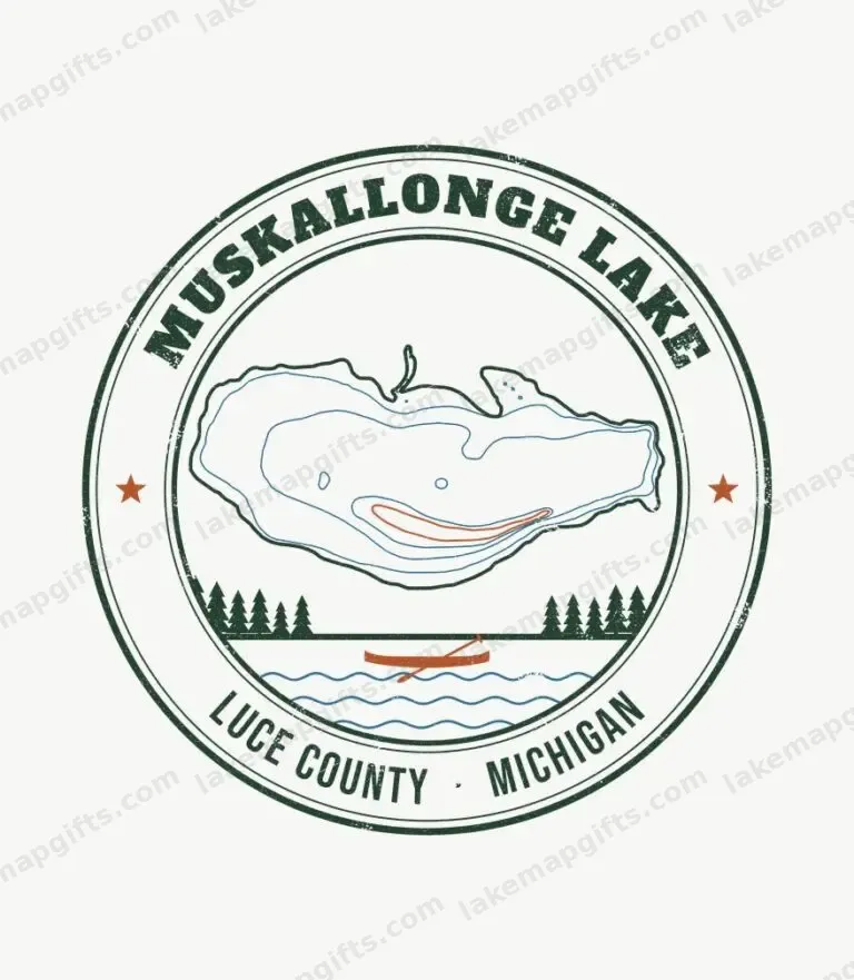 Muskallonge Lake vintage badge design