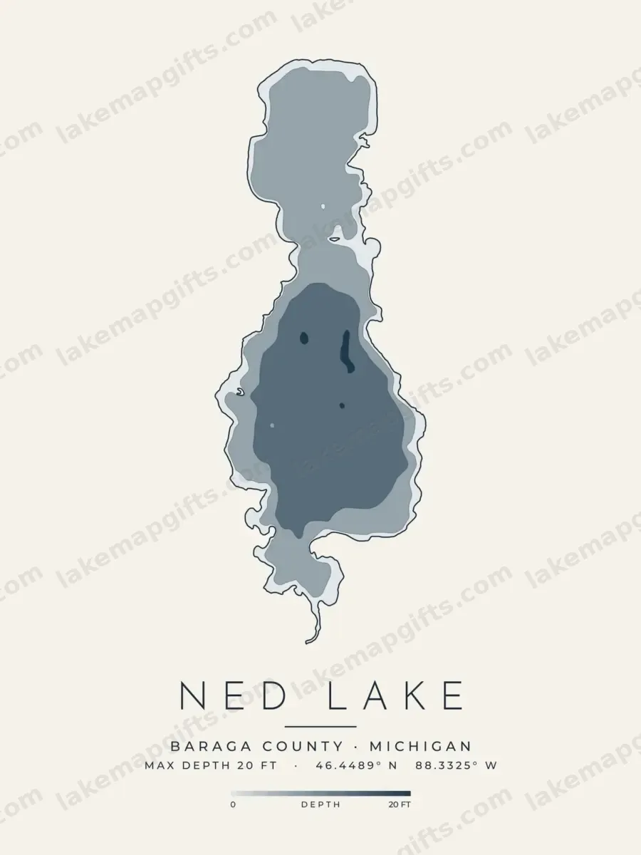 Ned Lake depth map