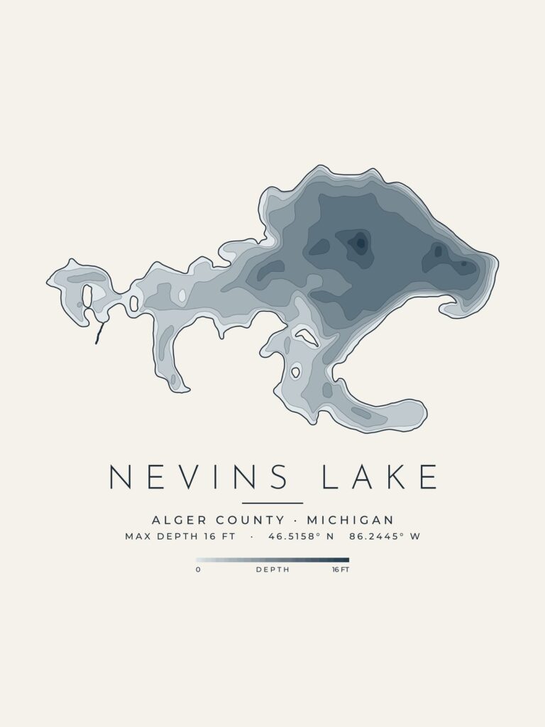 Nevins Lake depth map