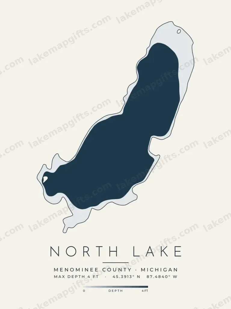 North Lake depth map