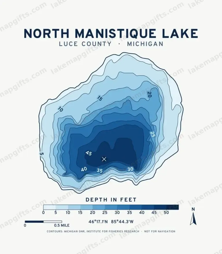 North Manistique Lake depth chart design
