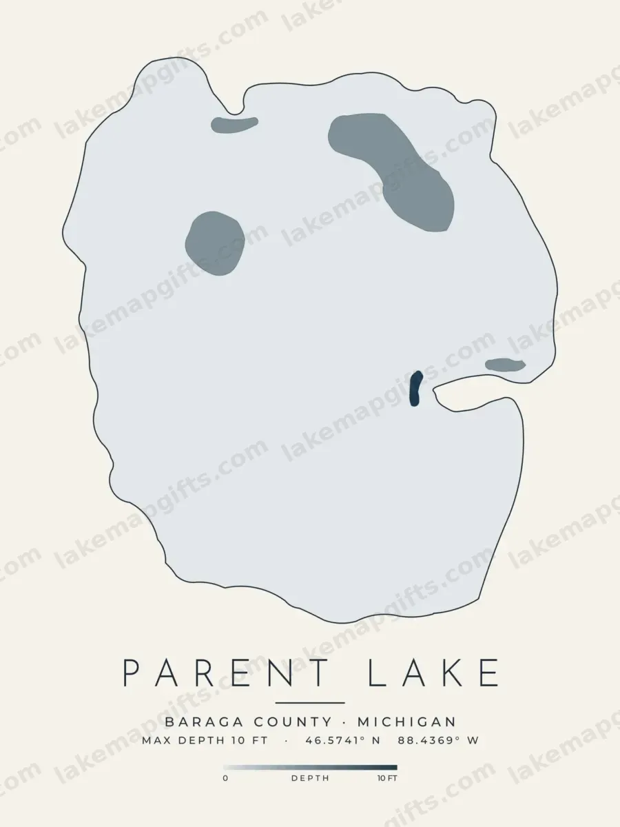 Parent Lake depth map