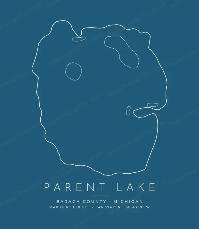 Parent Lake contour map (for dark shirts) design