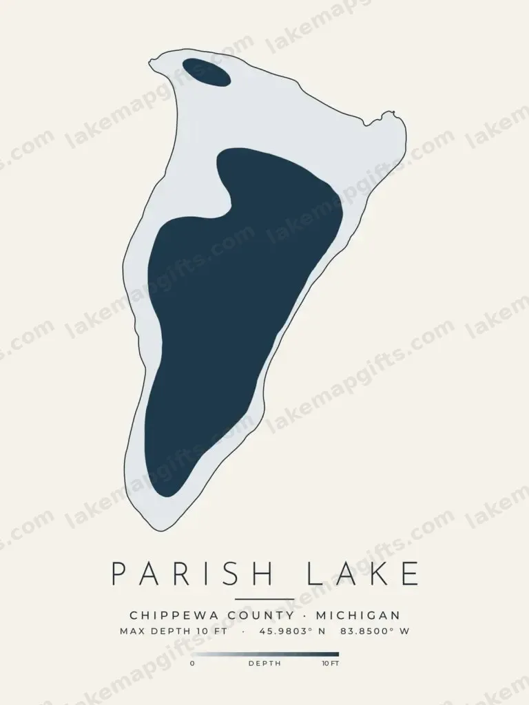 Parish Lake depth map