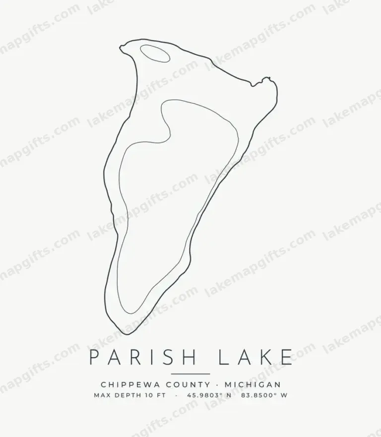 Parish Lake contour map design