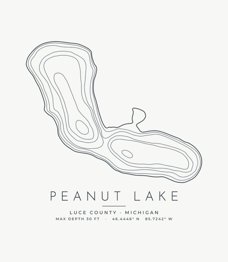 Peanut Lake contour map design